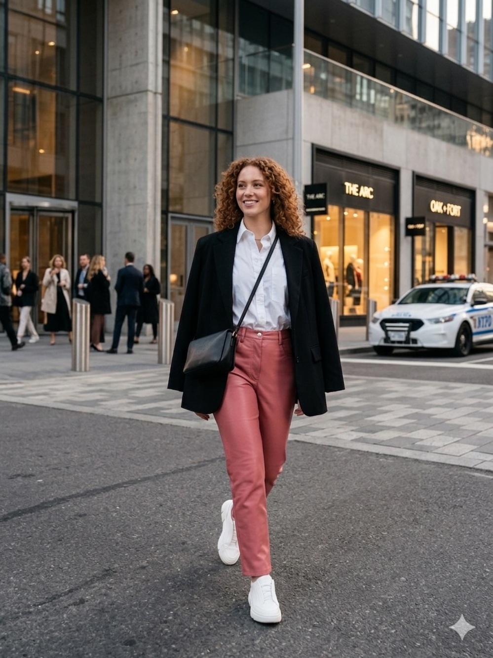 Wilfred Dusty Rose Faux-Leather Cropped Ankle Pants
